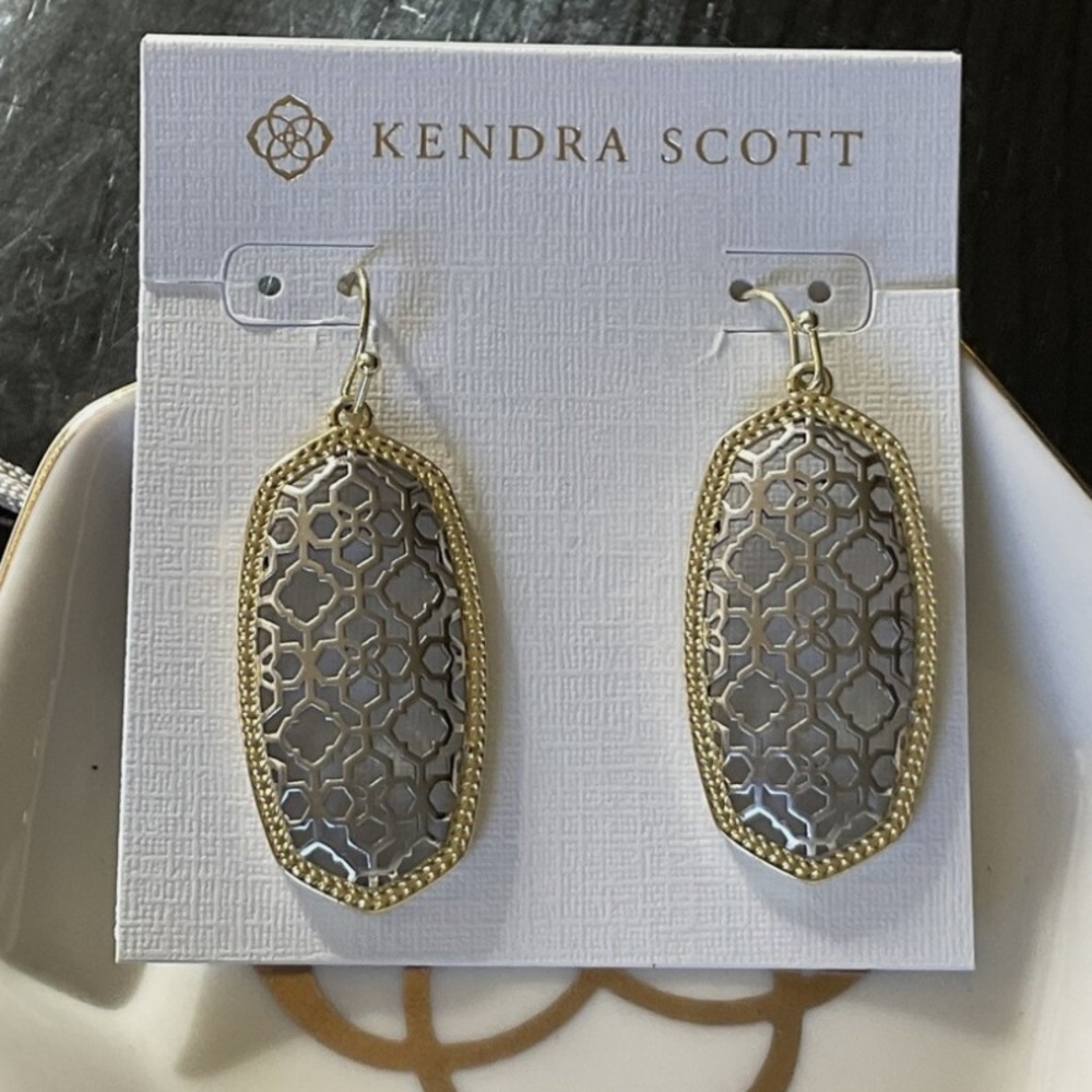 Kendra Scott Gold and Silver Filigree Earrings